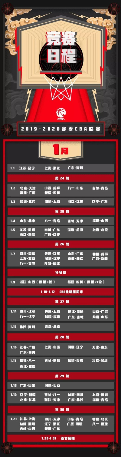 20192020CBA赛程表揭晓，你不容错过-第3张图片-www.211178.com_果博福布斯